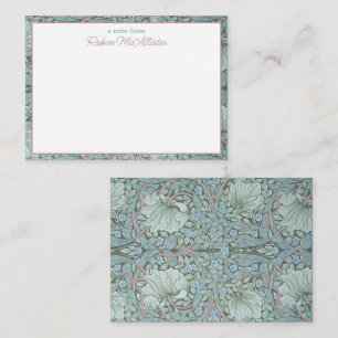 William Morris, Pimpernel - Aqua Green Floral Card