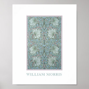 William Morris - Pimpernel: Blue & Green Floral Poster