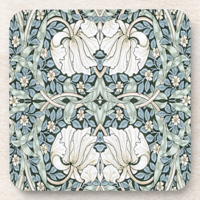 William Morris Pimpernel Blue Intricate Pattern  Coaster (Front)