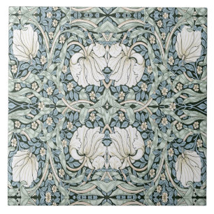 William Morris Pimpernel Blue Intricate Pattern Tile