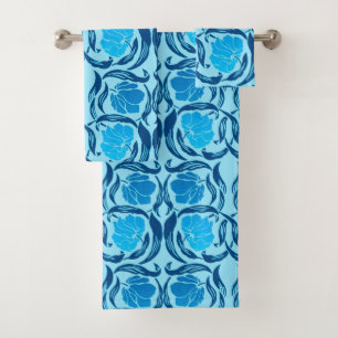 William Morris Pimpernel, Denim & Light Blue Bath Towel Set
