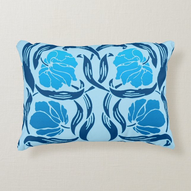 William Morris Pimpernel, Denim & Light Blue Decorative Cushion (Front)