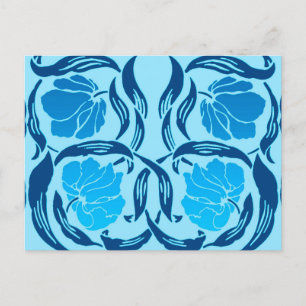 William Morris Pimpernel, Denim & Light Blue Postcard