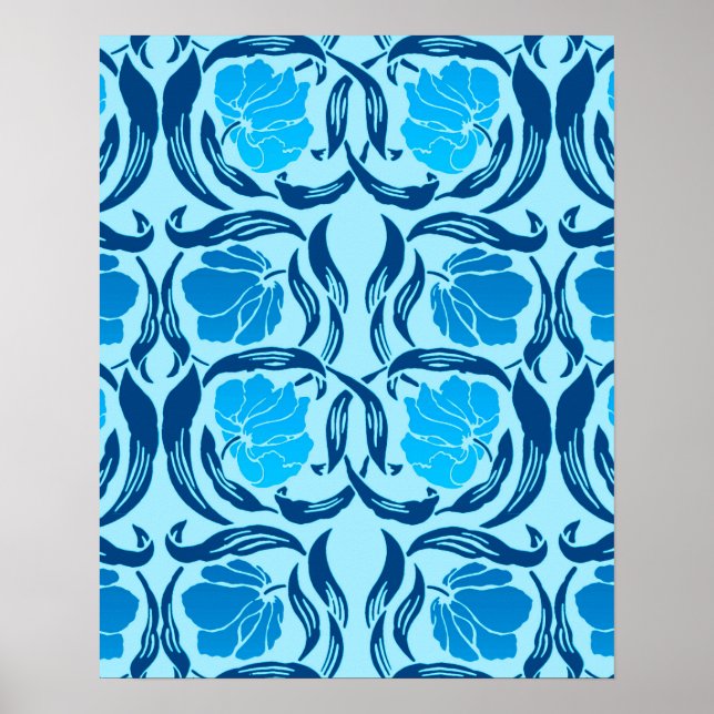 William Morris Pimpernel, Denim & Light Blue Poster (Front)