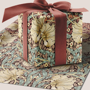 William Morris Pimpernel Dusty Rose Floral Pattern Wrapping Paper
