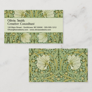 William Morris Pimpernel Floral Blue Wallpaper Business Card