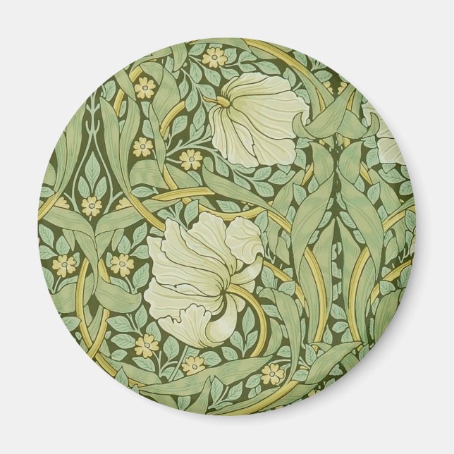 William Morris Pimpernel Floral Blue Wallpaper Magnet (Front)