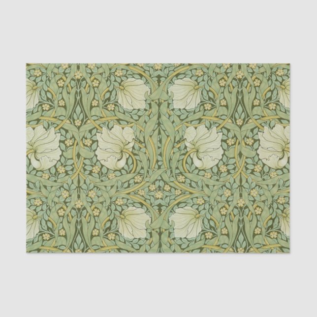 William Morris Pimpernel Floral Blue Wallpaper Tissue Paper (Front)