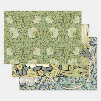 William Morris Pimpernel Floral Blue Wallpaper Wrapping Paper Sheet