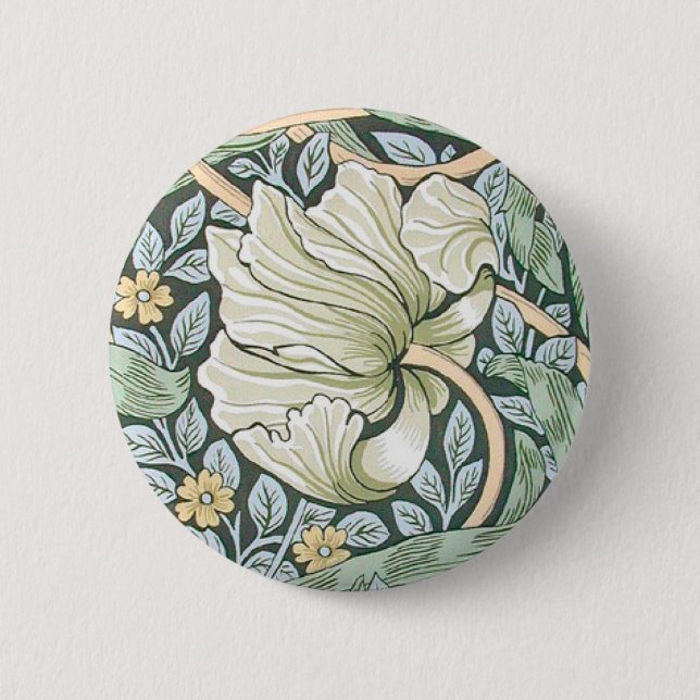 William Morris Pimpernel Floral Wallpaper 6 Cm Round Badge (Front)