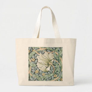 William Morris Pimpernel Floral Wallpaper Large Tote Bag