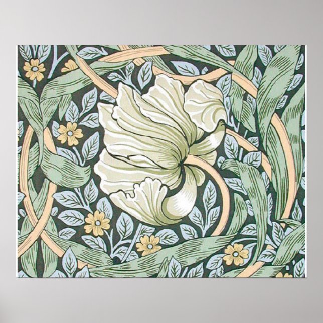 William Morris Pimpernel Floral Wallpaper Poster (Front)