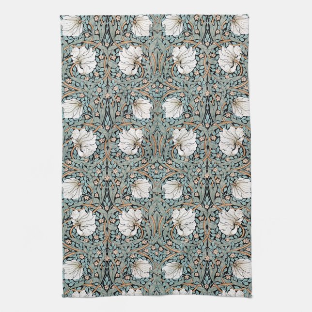 William Morris Pimpernel Flowers Art Nouveau Tea Towel (Vertical)