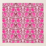 William Morris Pimpernel, Fuchsia & Light Pink Scarf<br><div class="desc">Square scarf in a vintage William Morris textile pattern of stylised pimpernel flowers and leaves - flowers in a gradient of light to dark fuchsia pink,  accented with burgundy,  on a pastel pink background</div>