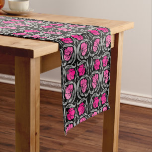 William Morris Pimpernel, Fuchsia Pink and Black  Short Table Runner
