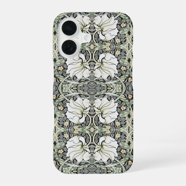William Morris Pimpernel Intricate Floral Pattern  iPhone 16 Case (Back)