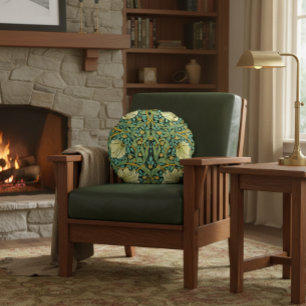 William Morris Pimpernel Mission Style Round Cushion
