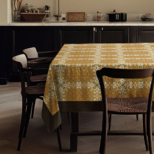 William Morris Pimpernel Pattern orange brown sage Tablecloth