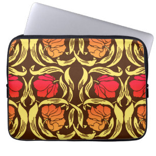 William Morris Pimpernel, Rust Orange and Brown Laptop Sleeve