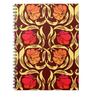William Morris Pimpernel, Rust Orange and Brown Notebook