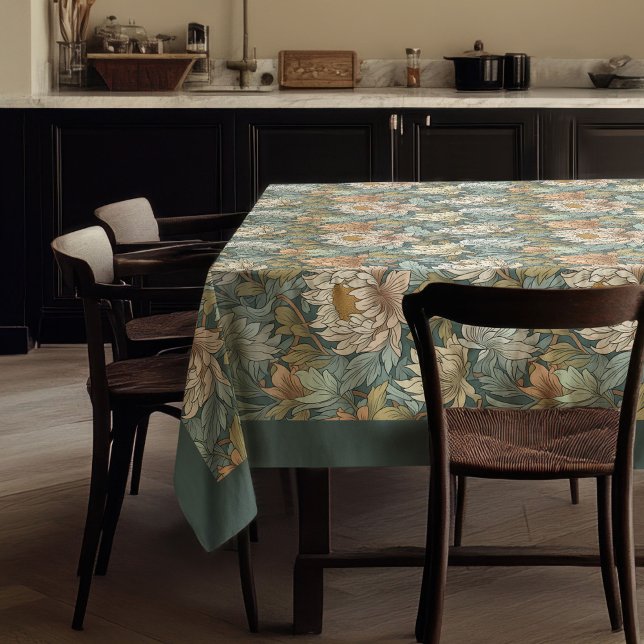 William Morris Pimpernel terracotta pastel green Tablecloth (William Morris Pimpernel terracotta pastel green Tablecloth)