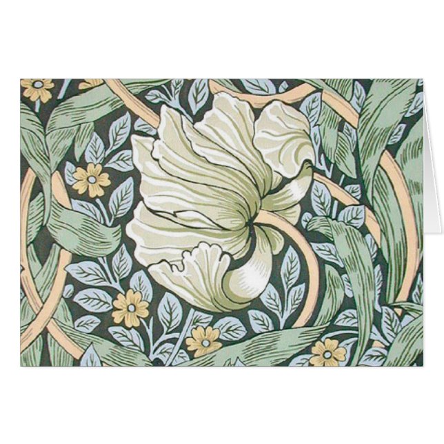 William Morris Pimpernel Tulips Botanical Art (Front Horizontal)