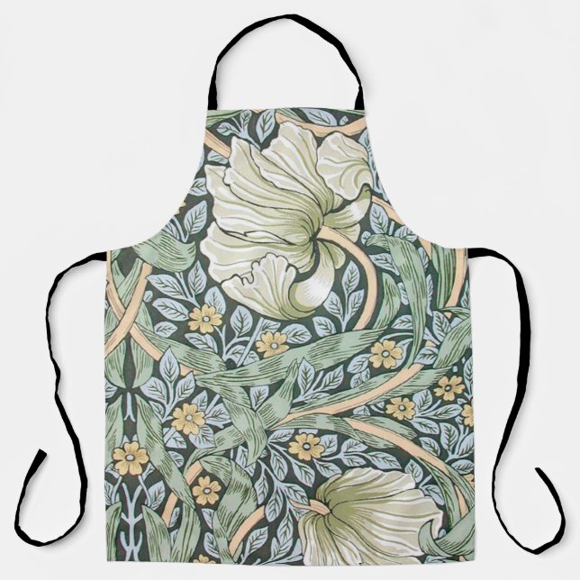 William Morris Pimpernel Tulips Botanical Art Apron (Front)