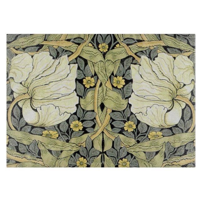 William Morris Pimpernel Tulips Botanical Art Cutting Board (Front)