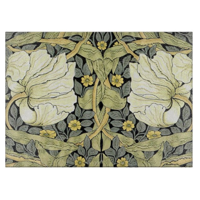 William Morris Pimpernel Tulips Botanical Art Cutting Board (Front)