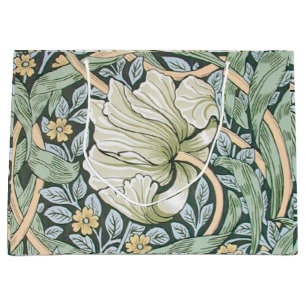 William Morris Pimpernel Tulips Botanical Art Large Gift Bag