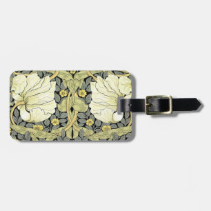 William Morris Pimpernel Tulips Botanical Art Luggage Tag