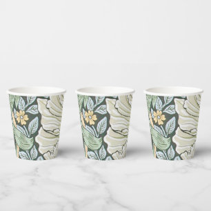 William Morris Pimpernel Tulips Botanical Art Paper Cups