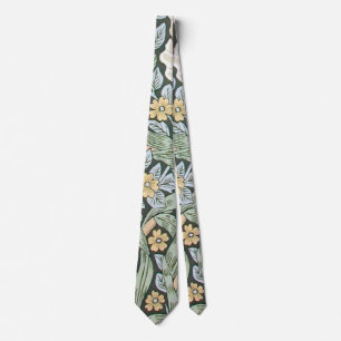 William Morris Pimpernel Tulips Botanical Art Tie