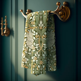 William Morris Pimpernel Vintage Pattern Bath Towe Towel Set