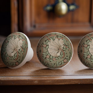 William Morris Pimpernel Vintage Pattern Ceramic K Ceramic Knob