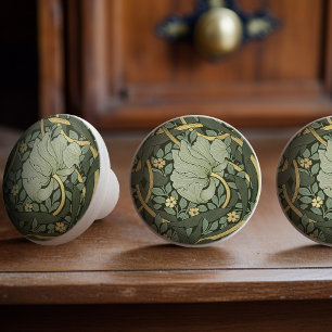 William Morris Pimpernel Vintage Pattern Ceramic K Knob