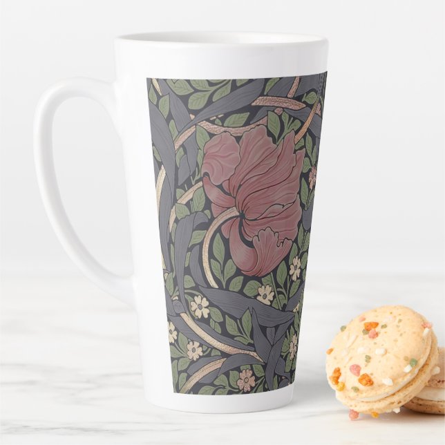 William Morris Pimpernel Vintage Pattern Latte Mug (In Situ)
