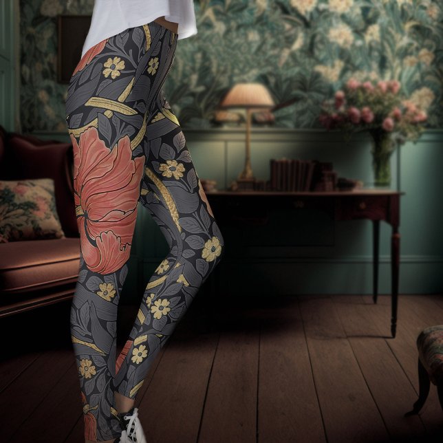William Morris Pimpernel Vintage Pattern Leggings (Creator Uploaded)