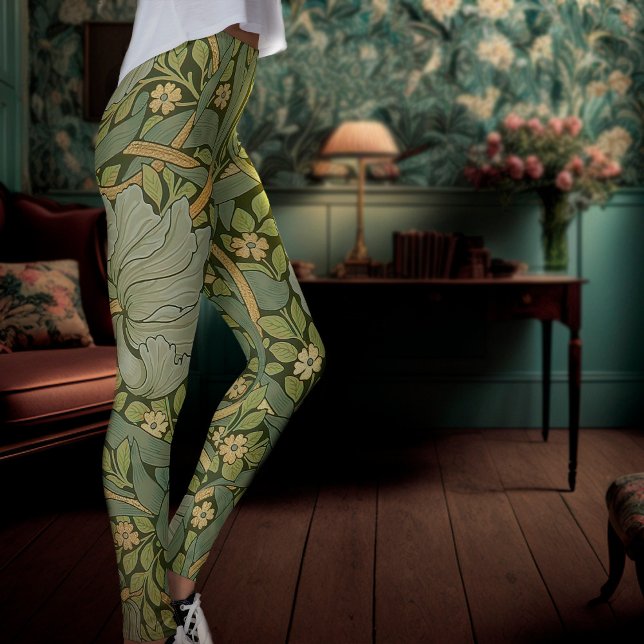 William Morris Pimpernel Vintage Pattern Leggings (Creator Uploaded)