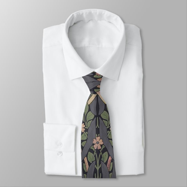 William Morris Pimpernel Vintage Pattern Neck Tie (Tied)