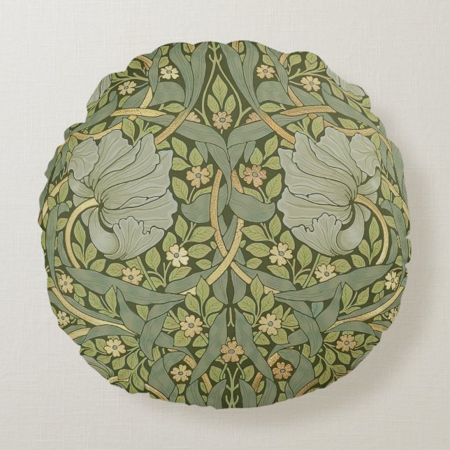 William Morris Pimpernel Vintage Pattern Round Cushion (Front)