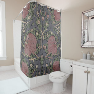 William Morris Pimpernel Vintage Pattern Shower Cu Curtain