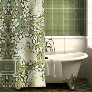 William Morris Pimpernel Vintage Pattern Shower Cu Curtain