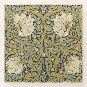 William Morris Pimpernel Vintage Pre-Raphaelite Glass Coaster