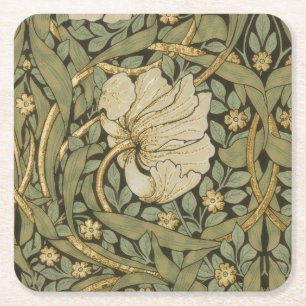 William Morris Pimpernel Vintage Pre-Raphaelite Square Paper Coaster