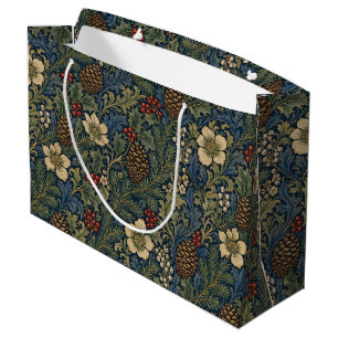 William Morris Pine Cone Holly Berries Large Gift Bag