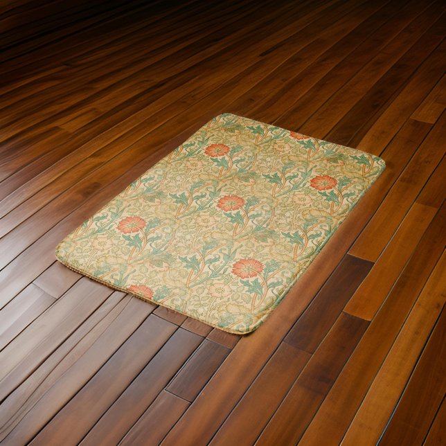 William * Morris Pink and Rose 1896 Yellow | Bath Mat (Creator Uploaded)