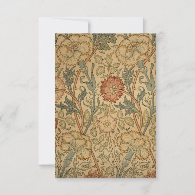 William Morris Pink and Rose Print Thank You Card (Front)
