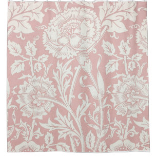 William Morris Pink and Rose Shower Curtain
