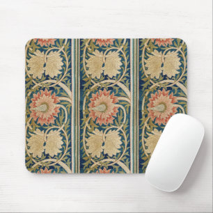 William Morris Pink Floral Silk Embroidery Antique Mouse Pad